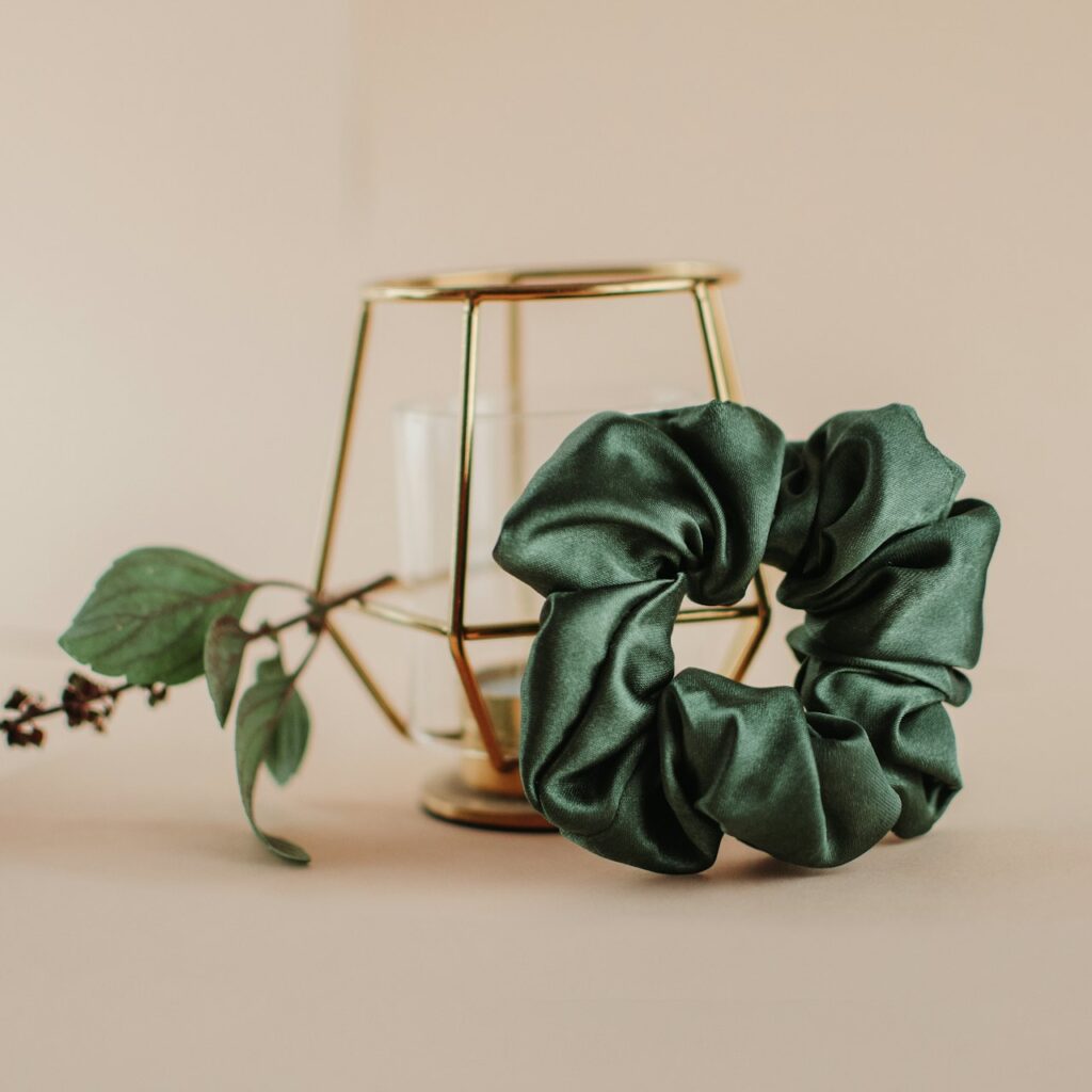 Limited Edition Hand-Dyed Silk Scrunchie - Emerald Forest